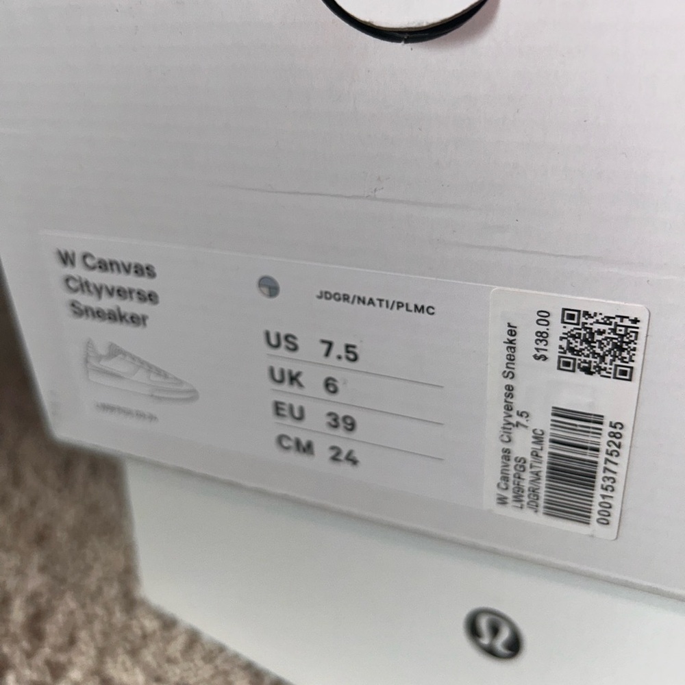 NWT Lululemon Women’s Cityverse Canvas Sneaker- Jade Grey/Nat. Ivory/Palm Court - Picture 15 of 16
